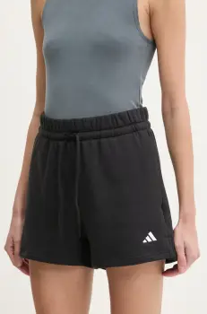 adidas pantaloni scurti Essentials femei, culoarea negru, neted, high waist, JC5925 imagine