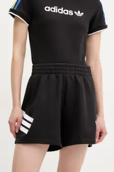 adidas pantaloni scurti Future Icons femei, culoarea negru, cu imprimeu, high waist, JC5443 imagine