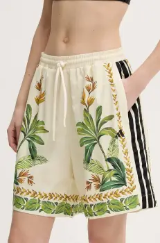 adidas pantaloni scurti x Farm Rio femei, culoarea bej, modelator, high waist, JD6288 imagine