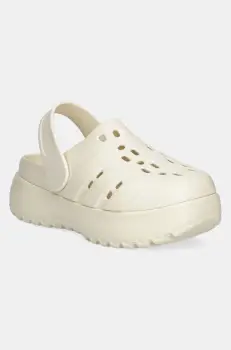 adidas papuci Adilette Clog Platform femei, culoarea bej, cu platforma, JP7159 imagine