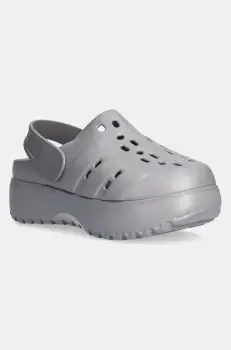 adidas papuci Adilette Clog Platform femei, culoarea gri, cu platforma, JQ9879 imagine