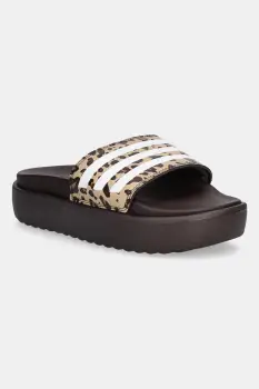 adidas papuci Adilette Platform culoarea maro, cu platforma, JR9234 imagine