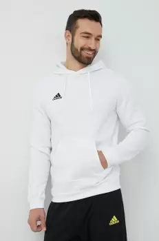 adidas Performance bluza barbati, culoarea alb, cu gluga, neted imagine