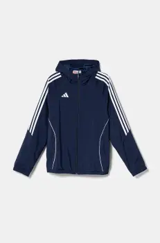 adidas Performance bluza copii culoarea albastru marin, cu gluga, cu imprimeu, IM8797 imagine