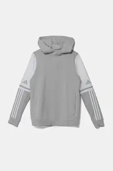 adidas Performance bluza copii culoarea gri, cu gluga, modelator, JD4808 imagine