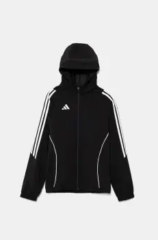 adidas Performance bluza copii culoarea negru, cu gluga, cu imprimeu, IM8798 imagine