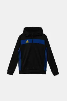 adidas Performance bluza copii culoarea negru, cu gluga, cu imprimeu, JX2230 imagine