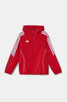 adidas Performance bluza copii culoarea rosu, cu gluga, cu imprimeu, IM8800 imagine