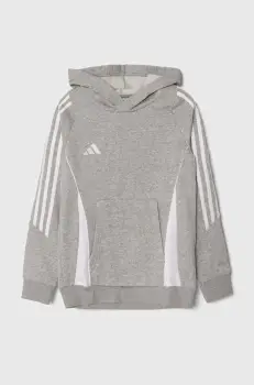 adidas Performance bluza copii TIRO24 SWHOODY culoarea gri, cu gluga, melanj imagine