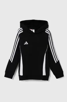 adidas Performance bluza copii TIRO24 SWHOODY culoarea negru, cu gluga, cu imprimeu imagine