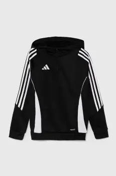 adidas Performance bluza copii TIRO24 TRHOODY culoarea negru, cu gluga, cu imprimeu, IJ9960 imagine