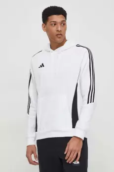 adidas Performance bluza trening Tiro 24 culoarea alb, cu gluga, cu imprimeu imagine