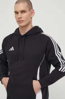 adidas Performance bluza trening Tiro 24 culoarea negru, cu gluga, cu imprimeu, IJ7673 imagine