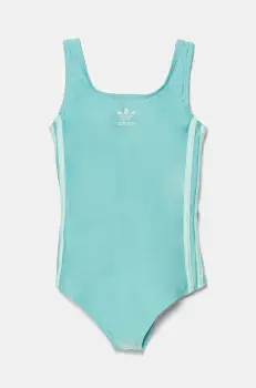 adidas Performance costum de baie dintr-o bucata pentru copii culoarea turcoaz, JN6923 imagine