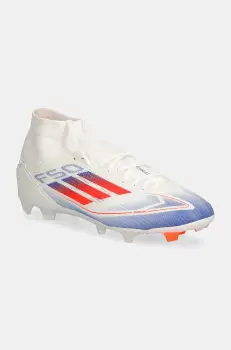 adidas Performance ghete de fotbal korki F50 League Mid culoarea alb, JH8234 imagine