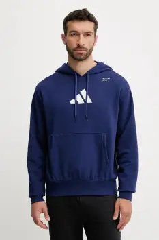 adidas Performance hanorac de antrenament Category Training Graphic culoarea bleumarin, cu gluga, cu imprimeu, JM8974 imagine