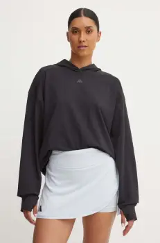 adidas Performance hanorac de antrenament Strength culoarea negru, cu gluga, neted, IV9219 imagine