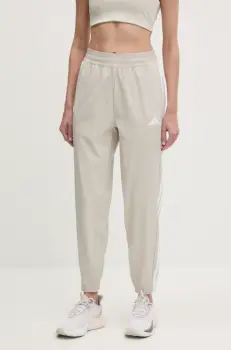 adidas Performance pantaloni de antrenament 3 Stripes culoarea bej, cu imprimeu, JD6522 imagine