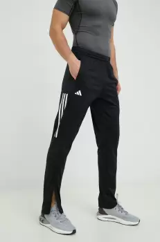 Adidas Performance pantaloni de antrenament barbati, culoarea negru, cu imprimeu imagine