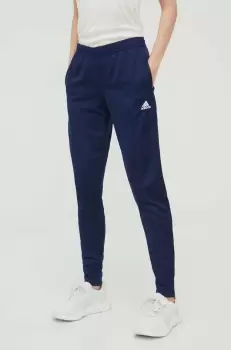 adidas Performance pantaloni de antrenament Entrada 22 femei, culoarea albastru marin, neted imagine