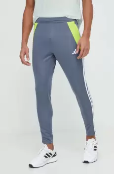adidas Performance pantaloni de antrenament Tiro 24 culoarea gri, modelator imagine