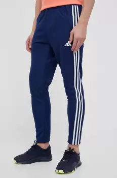 adidas Performance pantaloni de antrenament Train Essentials 3-Stripes culoarea albastru marin, cu imprimeu imagine