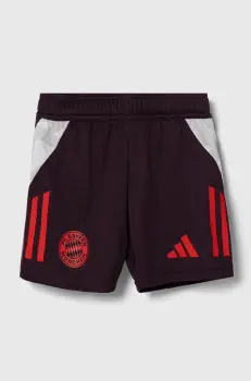 adidas Performance pantaloni scurti copii FCB TR SHO culoarea bordo, cu imprimeu, talie reglabila, IS9953 imagine