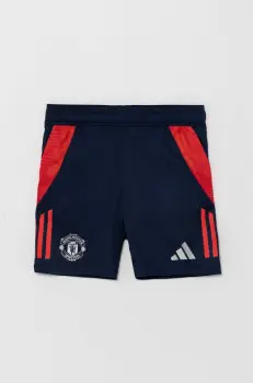 adidas Performance pantaloni scurti copii MUFC TR SHO culoarea albastru marin, modelator, talie reglabila, IT2020 imagine