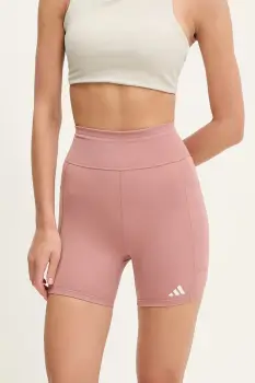 adidas Performance pantaloni scurti de alergare Own The Run culoarea portocaliu, uni, medium waist, JI5666 imagine