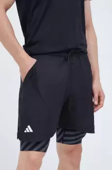 adidas Performance pantaloni scurti de antrenament culoarea negru imagine