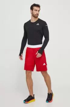 adidas Performance pantaloni scurti de antrenament culoarea rosu imagine