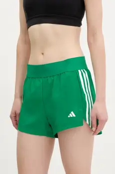 adidas Performance pantaloni scurti de antrenament Hyperglam culoarea verde, cu imprimeu, high waist, JC7393 imagine