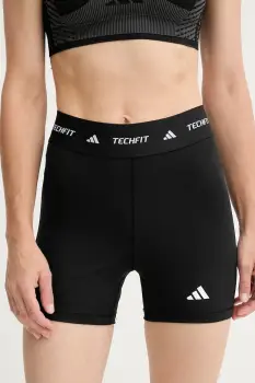 adidas Performance pantaloni scurti de antrenament Techfit culoarea negru, uni, high waist, IT2275 imagine