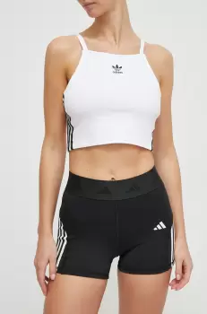 adidas Performance pantaloni scurti de antrenament Techfit Hyperglam culoarea negru, cu imprimeu, medium waist imagine