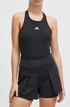 adidas Performance pantaloni scurti de antrenament Tennis Match culoarea negru, neted, high waist imagine