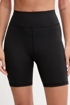 adidas Performance pantaloni scurti de yoga All me culoarea negru, uni, high waist, JW7665 imagine