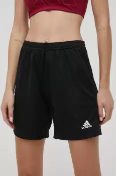 adidas Performance pantaloni scurti femei, culoarea negru, neted, medium waist imagine