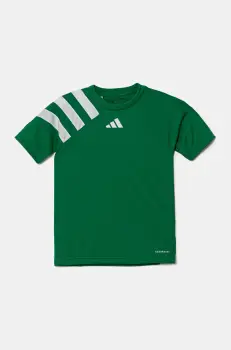 adidas Performance tricou copii culoarea verde, cu imprimeu, IQ3208 imagine