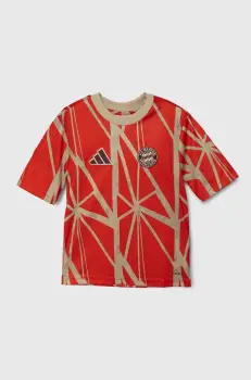 adidas Performance tricou copii FCB PRESHI culoarea rosu, modelator, JD8333 imagine