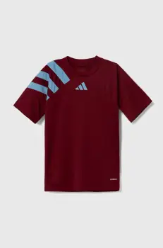 adidas Performance tricou copii FORTORE23 JSY Y culoarea bordo, cu imprimeu, IT5651 imagine