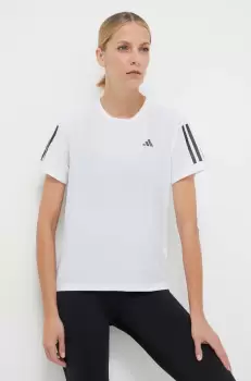 adidas Performance tricou de alergare Own the Run culoarea alb imagine