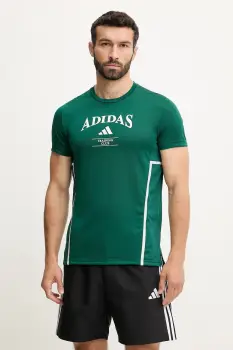 adidas Performance tricou de antrenament Designed for Training culoarea verde, cu imprimeu, JE8230 imagine