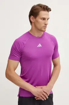adidas Performance tricou de antrenament Gym+ culoarea violet, neted, IW8372 imagine