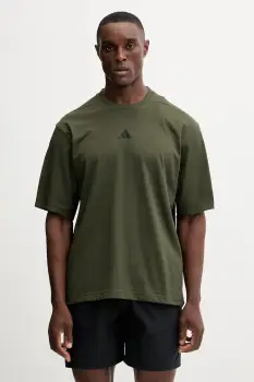 adidas Performance tricou de antrenament Power Workout culoarea verde, cu imprimeu, JV9688 imagine
