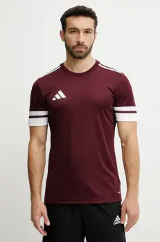 adidas Performance tricou de antrenament Squad 25 culoarea bordo, cu imprimeu, JC8675 imagine
