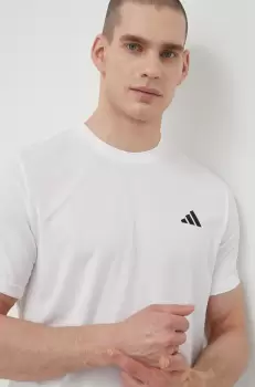 adidas Performance tricou de antrenament Train Essentials culoarea alb, neted imagine