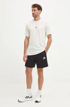 adidas Performance tricou de antrenament Yoga culoarea bej, cu imprimeu, IX9054 imagine