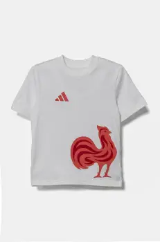 adidas Performance tricou de bumbac pentru copii culoarea alb, cu imprimeu, JN4155 imagine