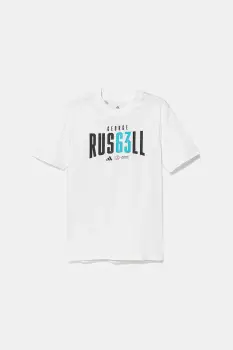 adidas Performance tricou de bumbac pentru copii MERCEDES culoarea alb, cu imprimeu, JZ8907 imagine