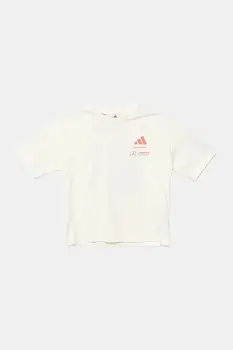 adidas Performance tricou de bumbac pentru copii MERCEDES culoarea bej, cu imprimeu, JX6280 imagine